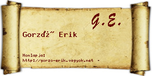 Gorzó Erik névjegykártya